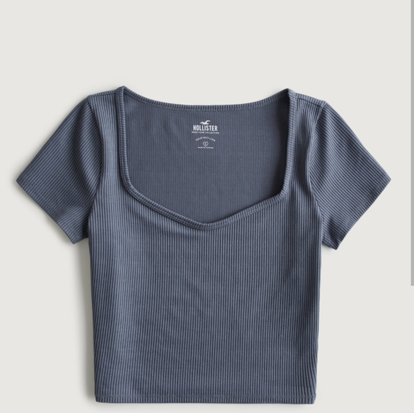 Hollister Made with Love blue crop short sleeve - Picture 2 of 6